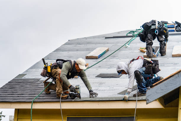 Professional Gutter Installation technician working in Ina, IL